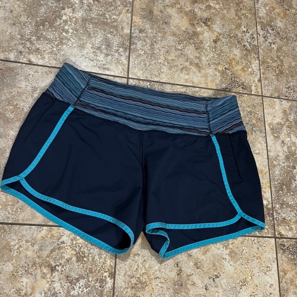 Lululemon Run Times Short 4-way Stretch 4" Inkwell / Space Dye Twist Naval Blue - Picture 1 of 3